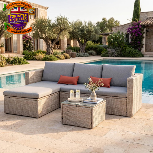 Rattan garden furniture set - rattan, 3