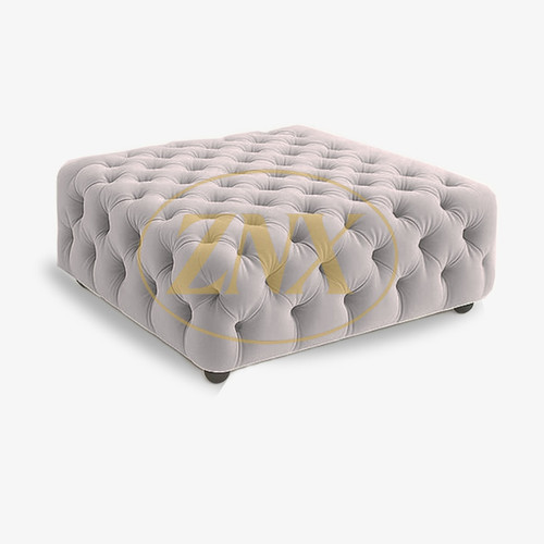 Diamond tufted velvet ottoman - diamond,