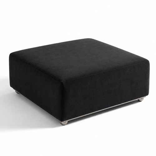 Plain plush velvet ottoman - velvet,