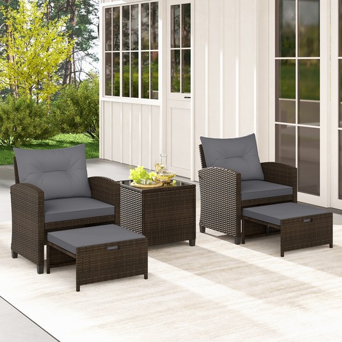 Piece wicker cushioned - piece,