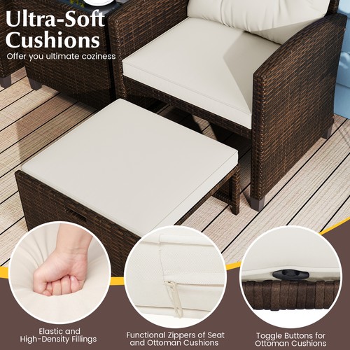 Piece patio rattan furniture - 5,