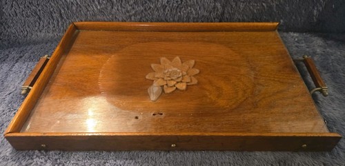 Vintage wood serving tray - vintage,