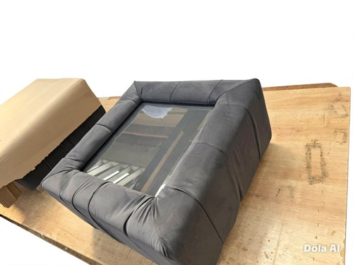 Plush dark grey velvet - velvet, square