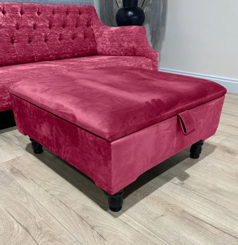 Velvet square ottoman coffee - square,