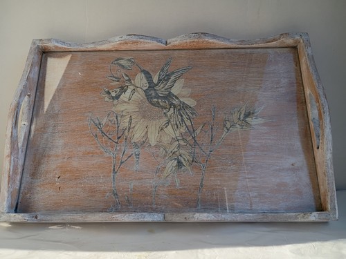 Vintage wood serving tray - vintage,