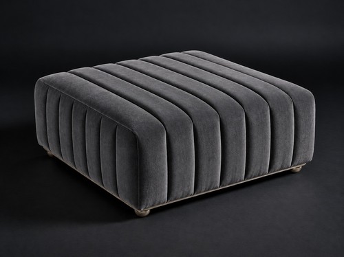 Vertical lines velvet ottoman - vertical,