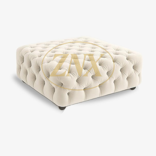 Diamond tufted velvet ottoman - velvet,